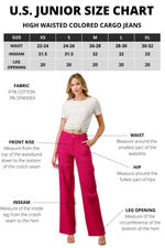 LVB-600 MAGENTA HIGH WAISTED STRETCHY WOMEN'S CARGO JEANS