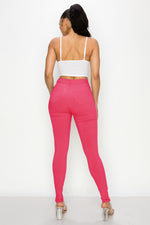 LV-300 HOT PINK HIGH WAISTED COLORED JEANS