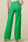 LVB-600 GREEN HIGH WAISTED STRETCHY WOMEN'S CARGO JEANS