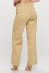 HIGH WAISTED STRETCHY CARGO PANTS LVB-600 KHAKI