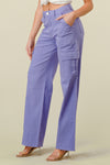 LVB-600 LILAC HIGH WAISTED STRETCHY WOMEN'S CARGO JEANS