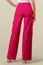 LVB-600 MAGENTA HIGH WAISTED STRETCHY WOMEN'S CARGO JEANS