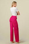 LVB-600 MAGENTA HIGH WAISTED STRETCHY WOMEN'S CARGO JEANS