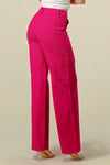 LVB-600 MAGENTA HIGH WAISTED STRETCHY WOMEN'S CARGO JEANS