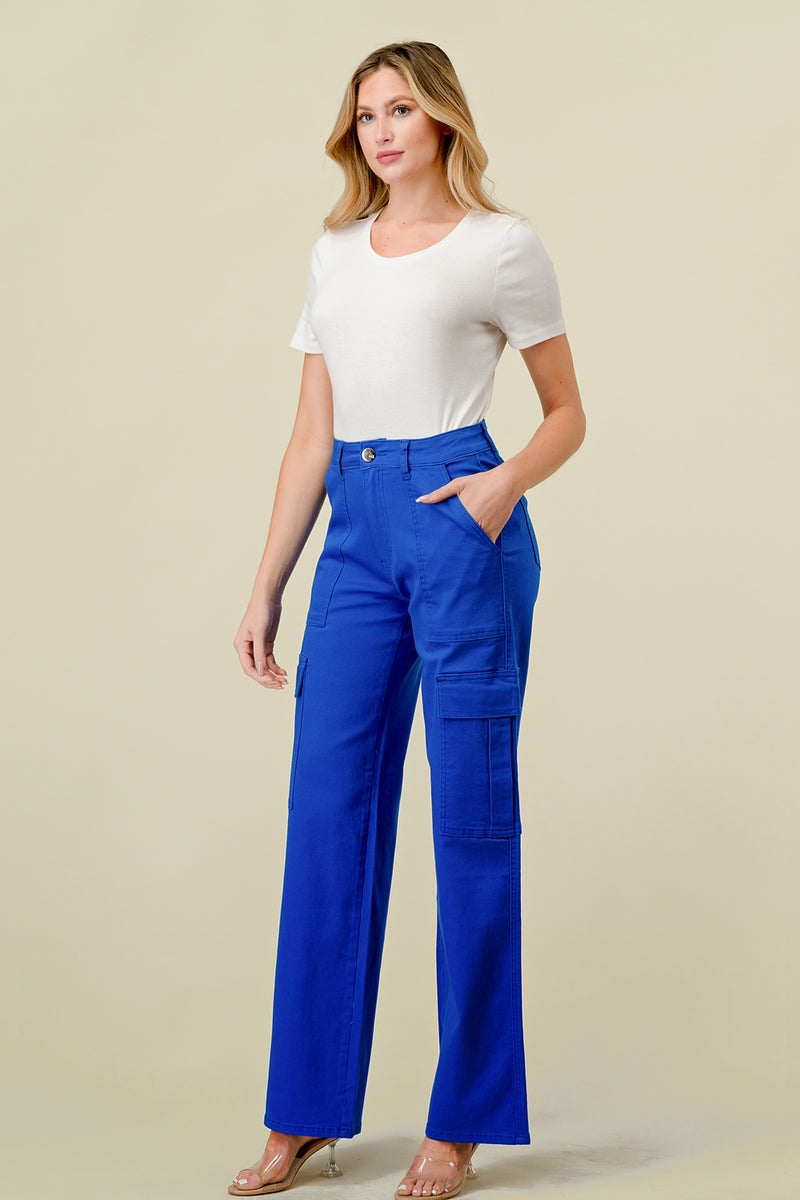 LVB-600 ROYAL HIGH WAISTED STRETCHY WOMEN'S CARGO JEANS