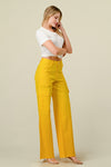 LVB-600 YELLOW HIGH WAISTED STRETCHY WOMEN'S CARGO JEANS