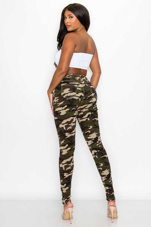 LV-300 ARMY HIGH WAISTED COLORED JEANS