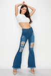 Wholesale High Waisted Bell Bottom Ripped & Distressed Destroyed Jeans BC-010- Light Denim Medium Blue Wash Dark Denim. High Waisted Skinny Ripped & Distressed Women Jeans. High rise colored jeans. fashion nova Style vibrantmiu style fashiongo style l&b apparel wholesale lucky & blessed flare jeans western wholesale
