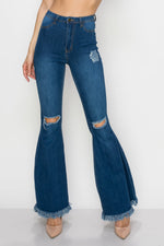 Wholesale High Waisted Bell Bottom Ripped & Distressed Destroyed Jeans BC-013- Light Denim Medium Blue Wash Dark Denim Wide Leg. High Waisted Skinny Ripped Distressed Women Jeans. High rise colored jeans. fashion nova vibrantmiu style fashiongo style l&b apparel wholesale lucky & blessed flare jeans western wholesale