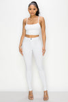 LV-300 WHITE HIGH WAISTED COLORED JEANS