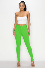 LV-300 APPLE GREEN HIGH WAISTED COLORED JEANS