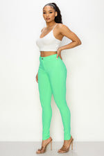 LV-300 LIGHT MINT HIGH WAISTED COLORED JEANS