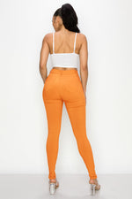 LV-300 ORANGE HIGH WAISTED COLORED JEANS