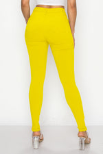 LV-300 YELLOW HIGH WAISTED COLORED JEANS