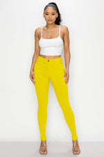 LV-300 YELLOW HIGH WAISTED COLORED JEANS